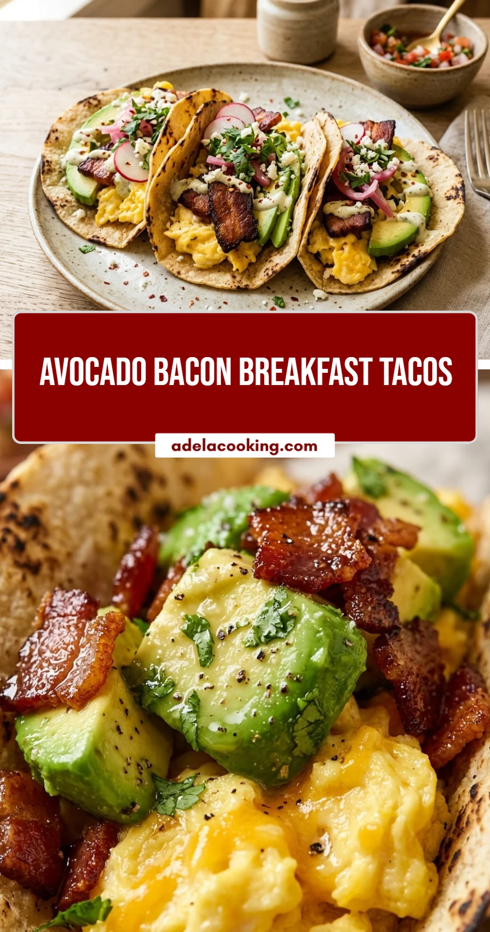 Avocado Bacon Breakfast Tacos