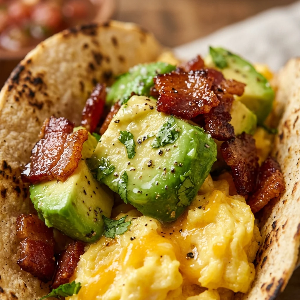 Avocado Bacon Breakfast Tacos
