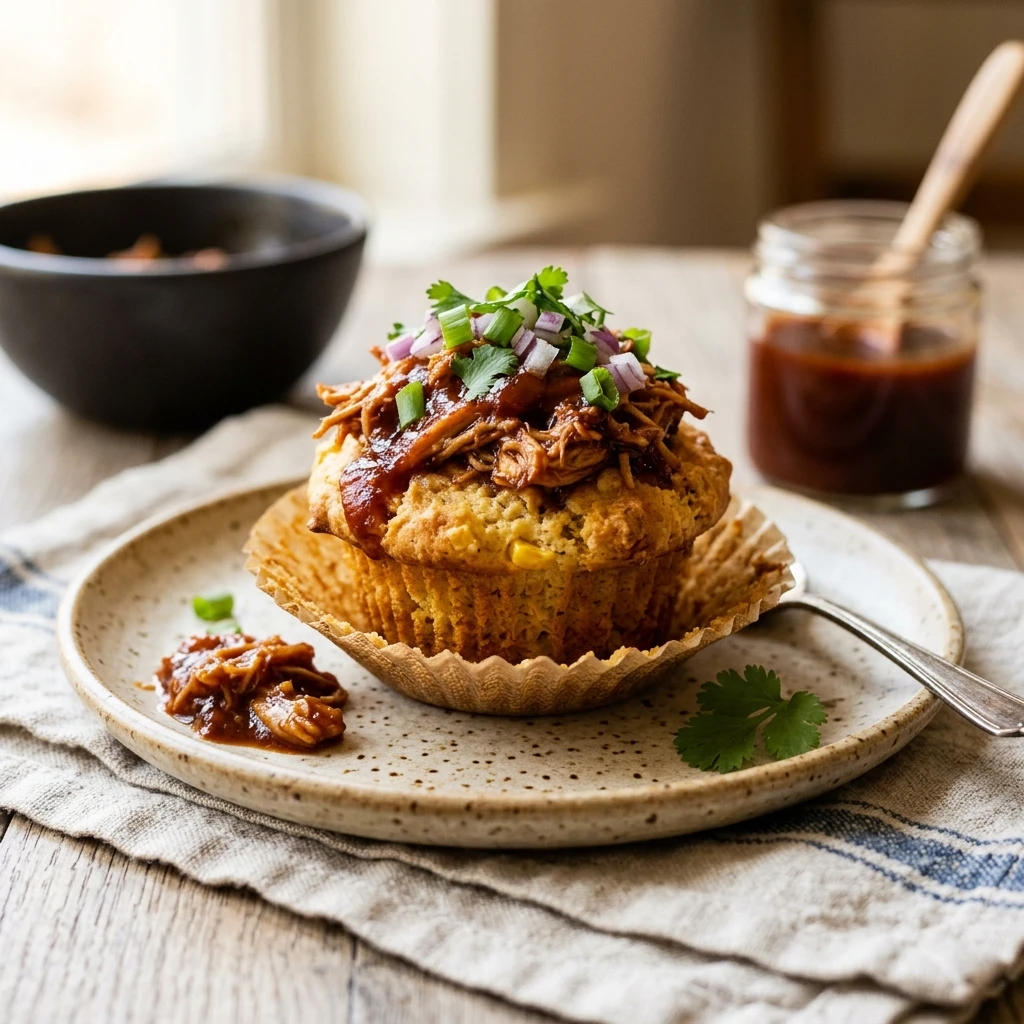 BBQ Chicken Cornbread Muffins