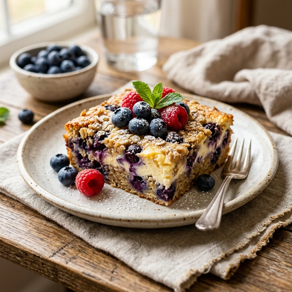 Blueberry Cheesecake Breakfast Bake