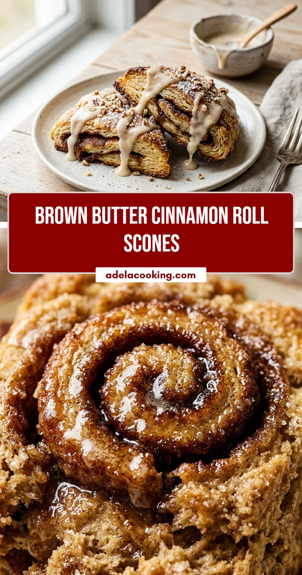 Brown Butter Cinnamon Roll Scones