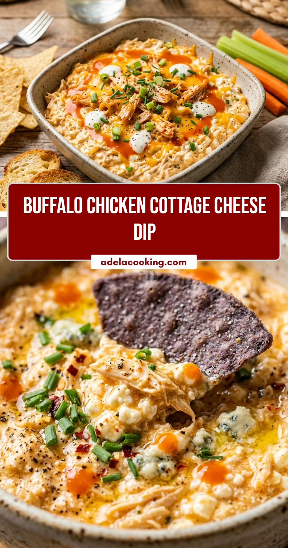 Buffalo Chicken Cottage Cheese Dip