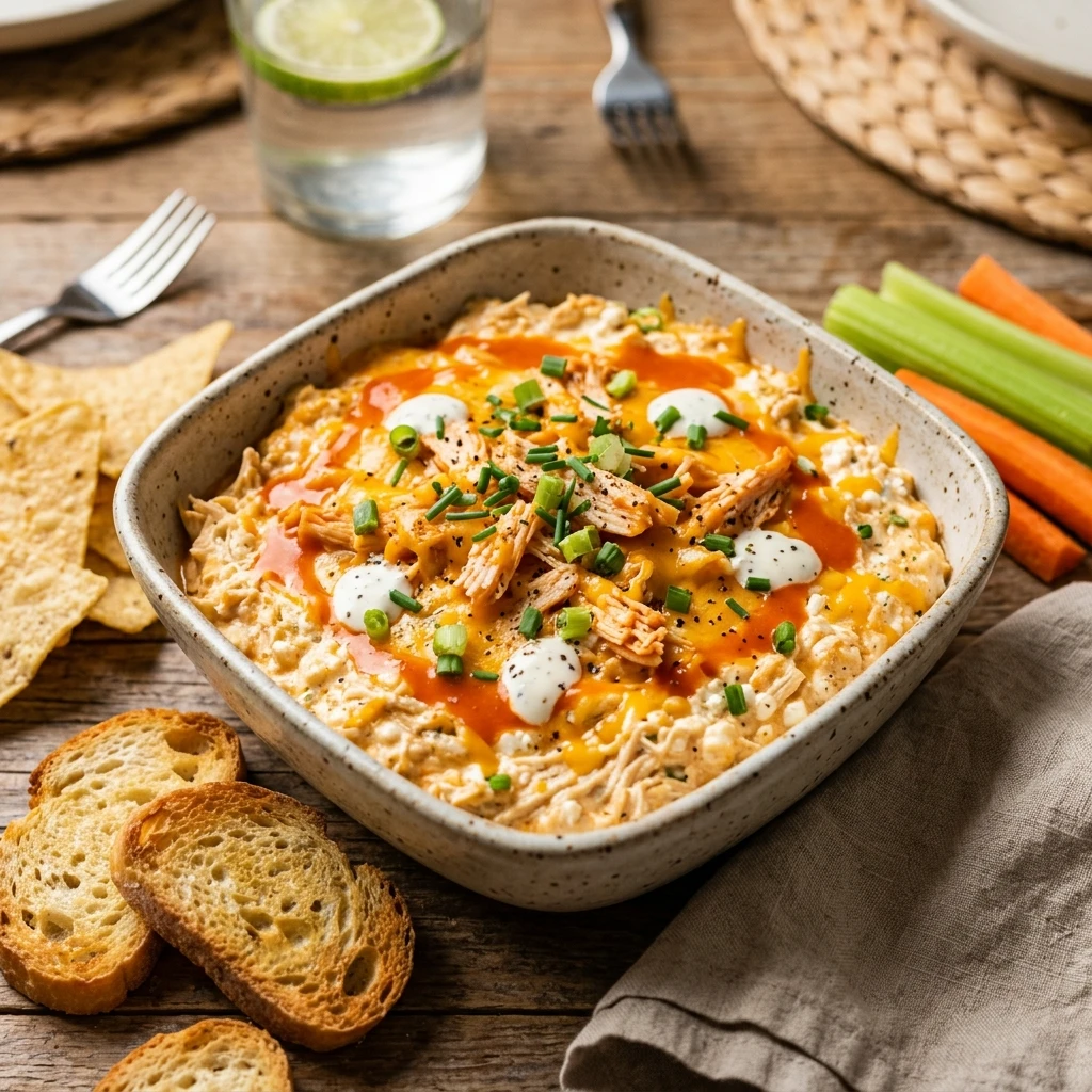 Buffalo Chicken Cottage Cheese Dip