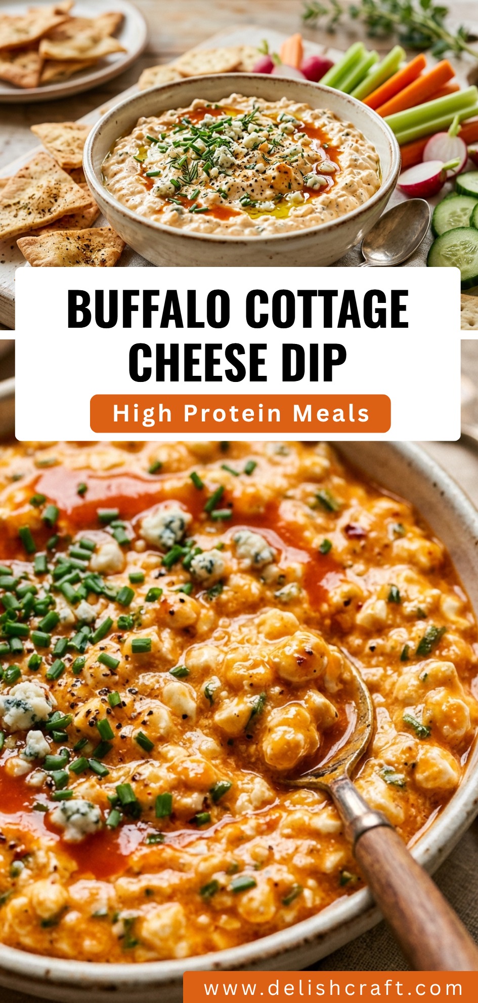 Buffalo Cottage Cheese Dip