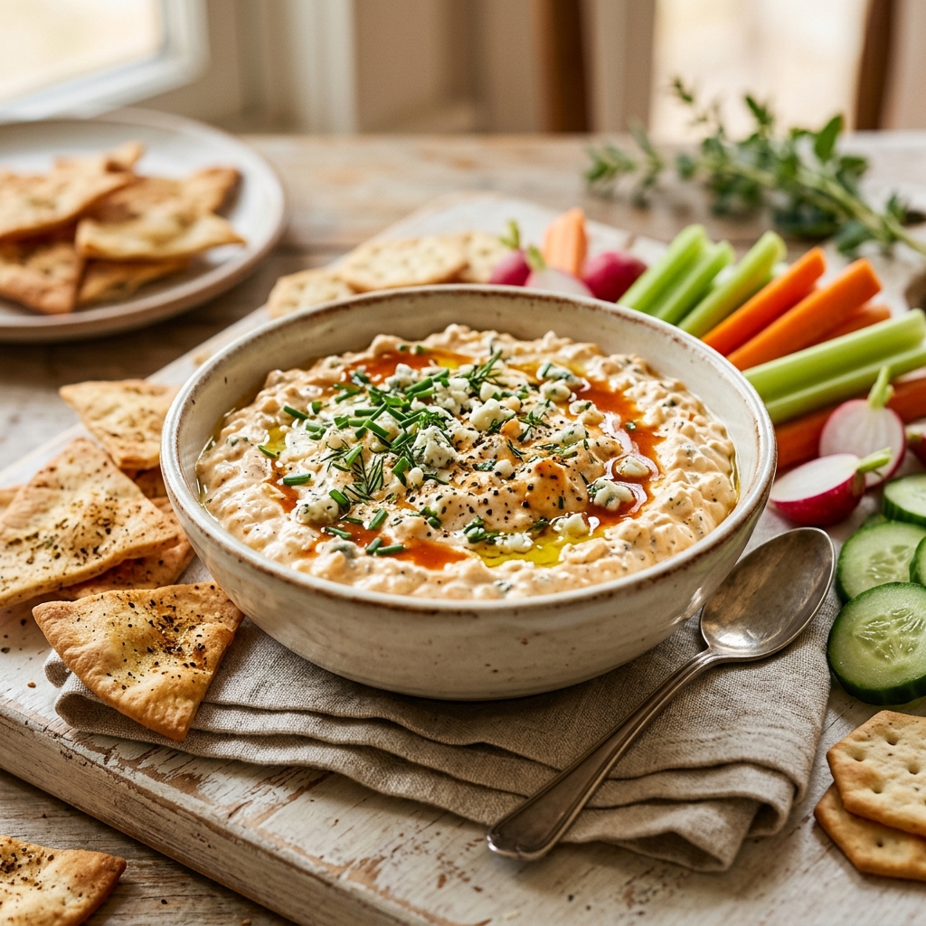 Buffalo Cottage Cheese Dip
