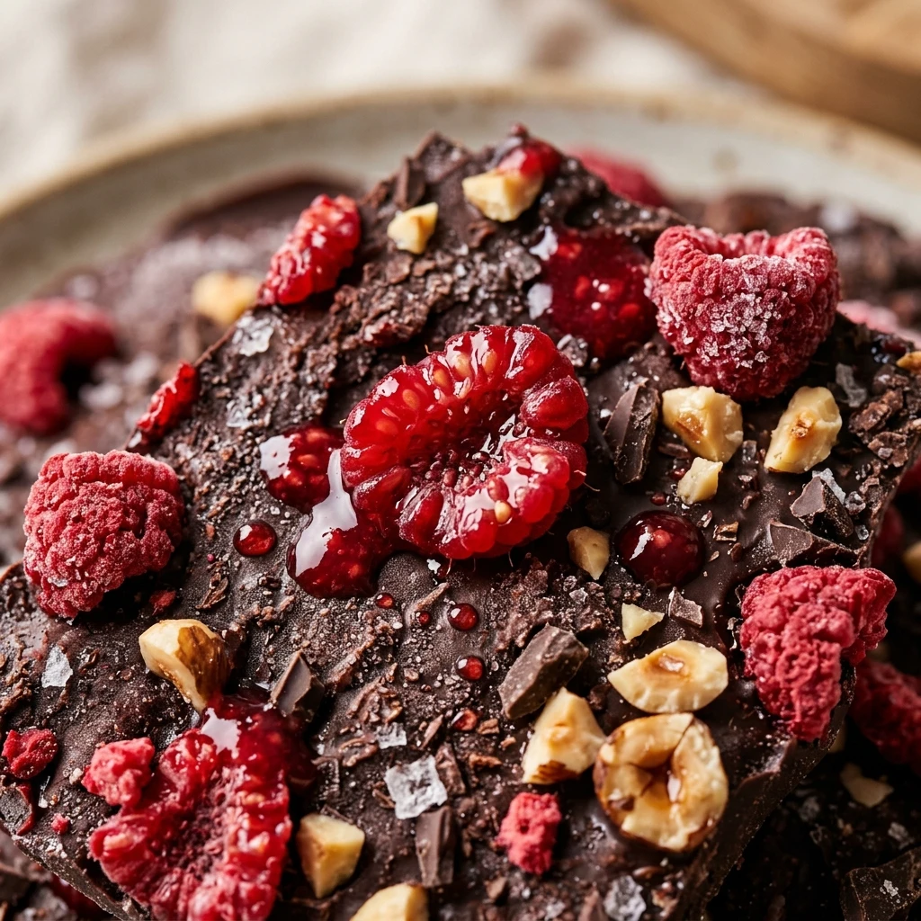 Chocolate Raspberry Frozen Bark