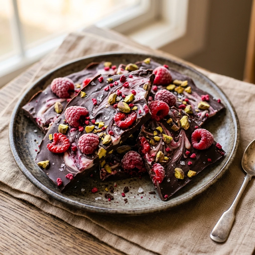 Chocolate Raspberry Frozen Bark