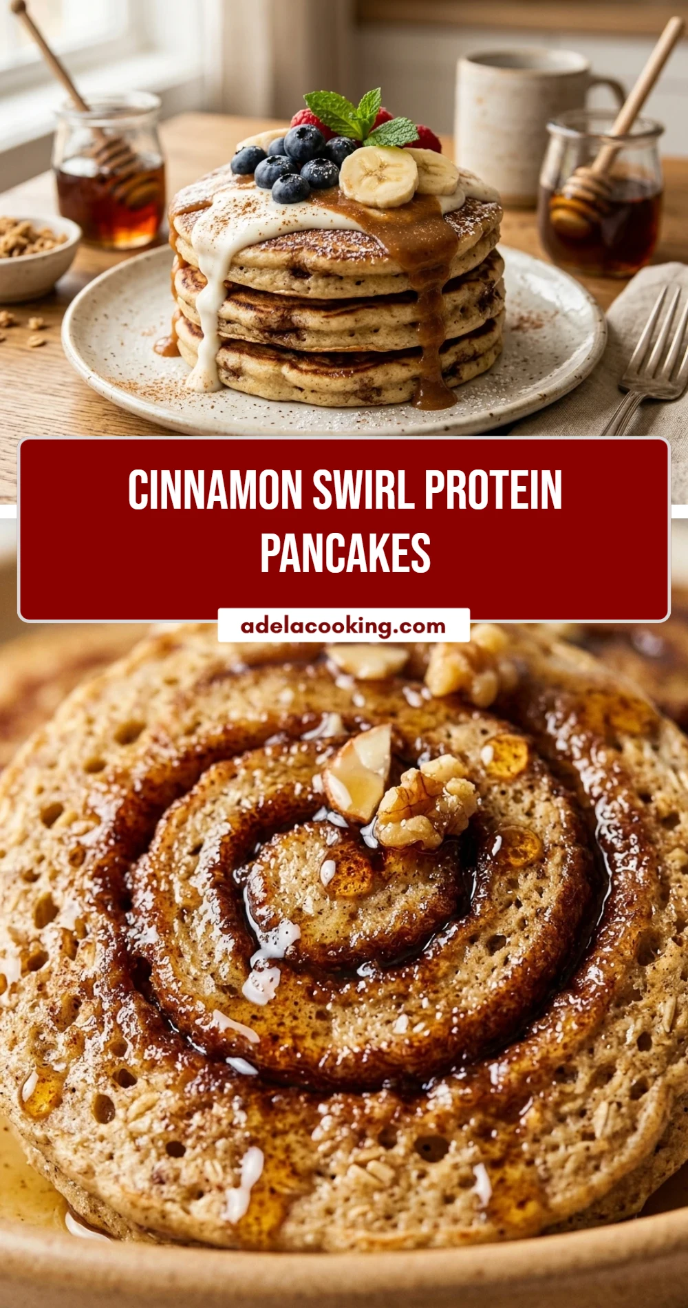 Cinnamon Swirl Protein Pancakes