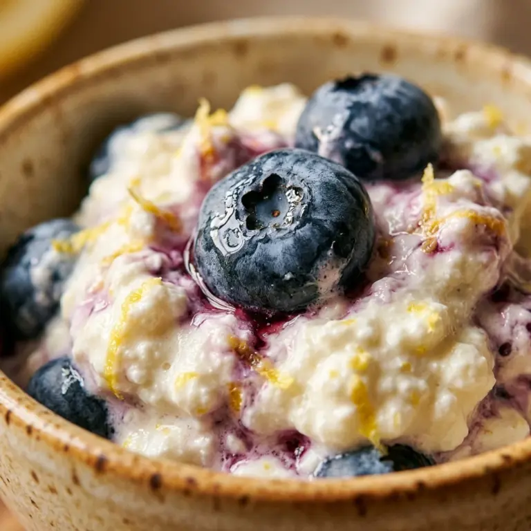 Cottage Cheese Lemon Blueberry Fluff