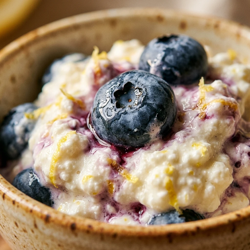 Cottage Cheese Lemon Blueberry Fluff