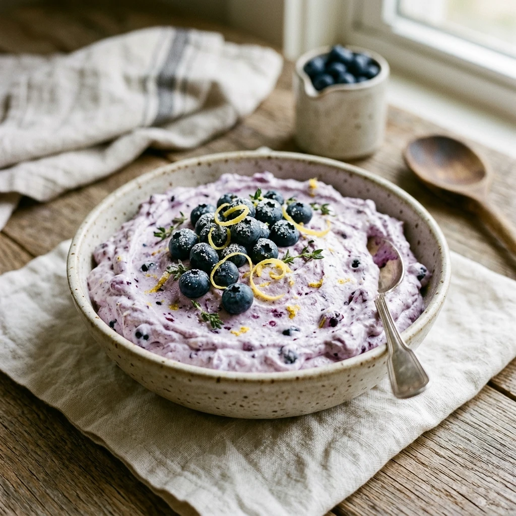 Cottage Cheese Lemon Blueberry Fluff