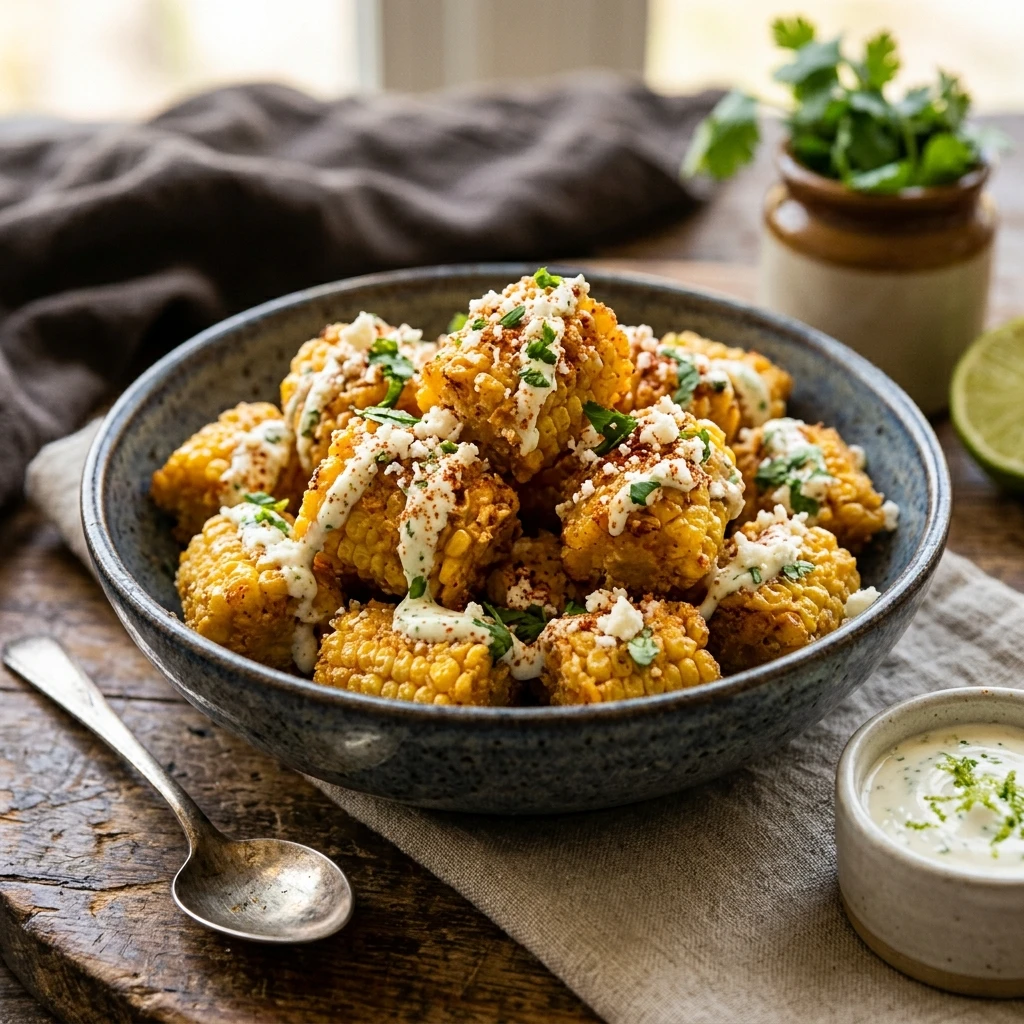 Crispy Air Fryer Elote Corn Bites