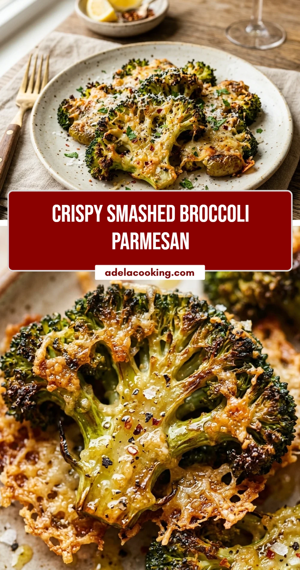 Crispy Smashed Broccoli Parmesan