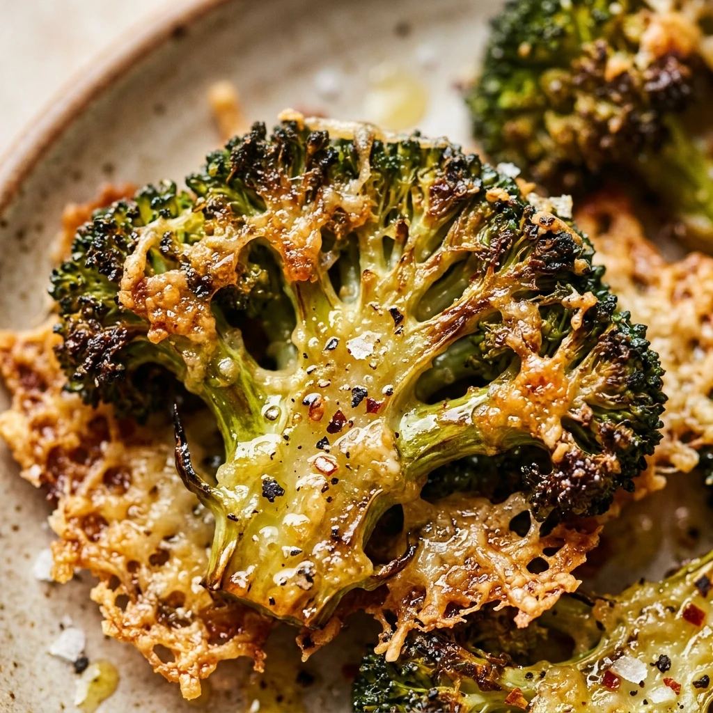 Crispy Smashed Broccoli Parmesan