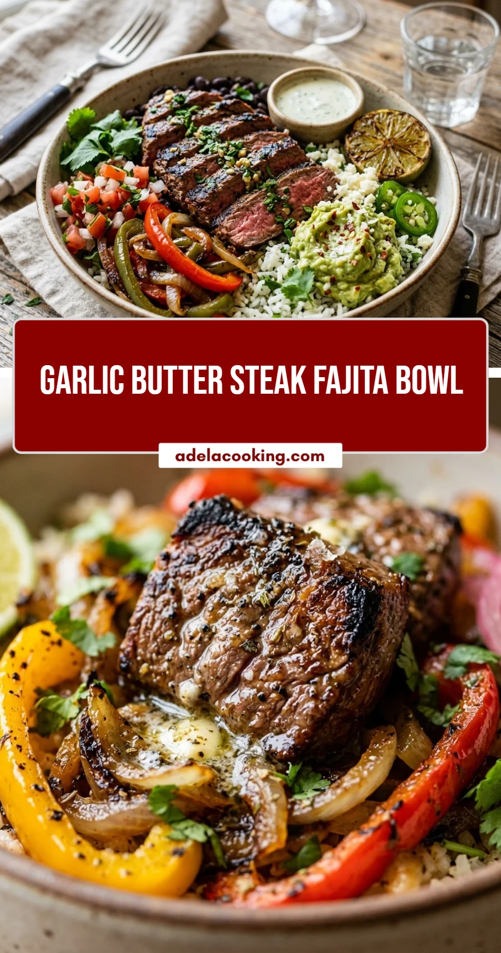 Garlic Butter Steak Fajita Bowl