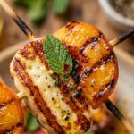 Grilled Halloumi Peach Skewers