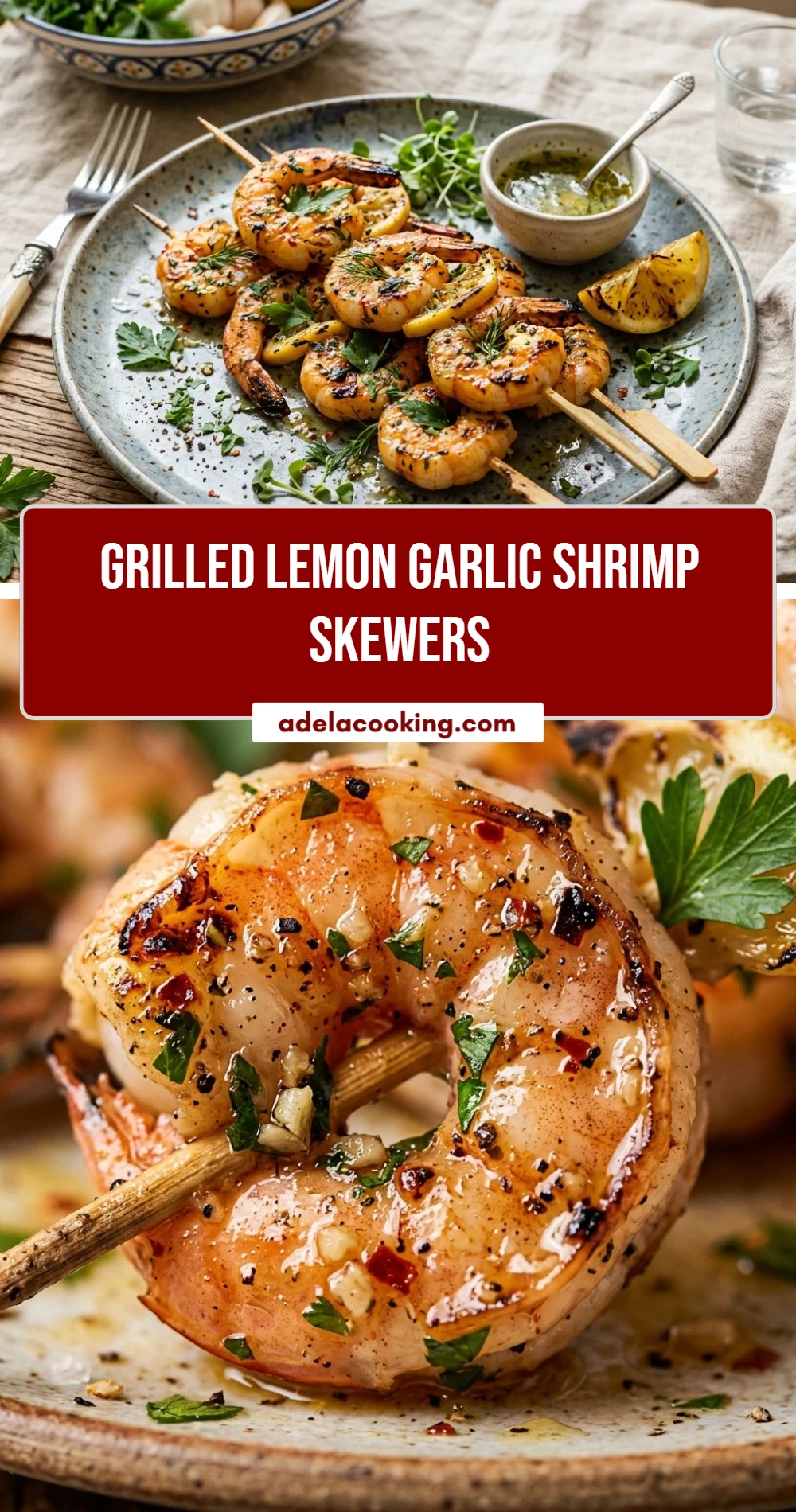 Grilled Lemon Garlic Shrimp Skewers