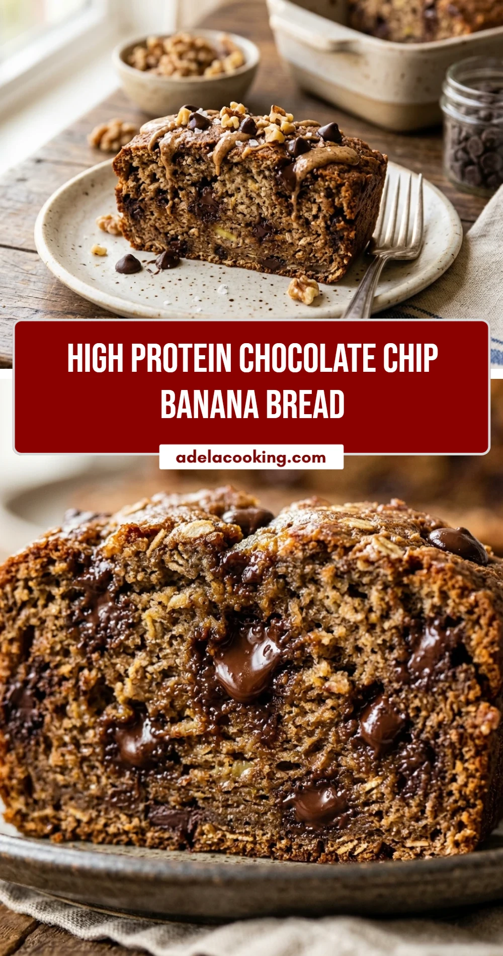 High Protein Chocolate Chip Banana Bread