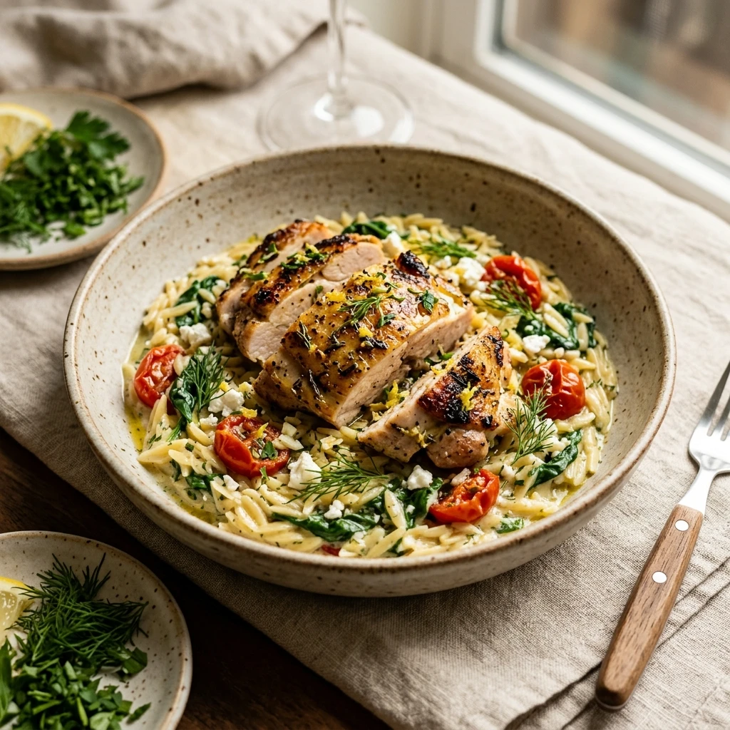 Lemon Herb Chicken Orzo