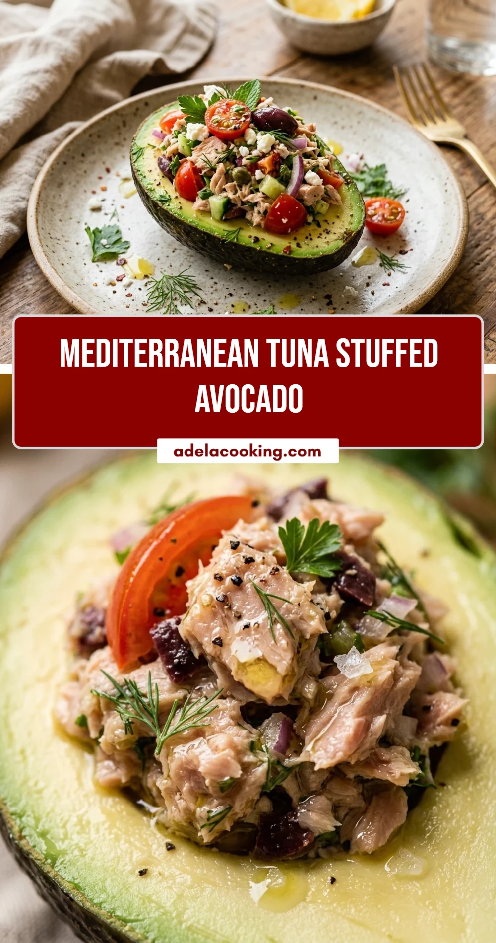 Mediterranean Tuna Stuffed Avocado