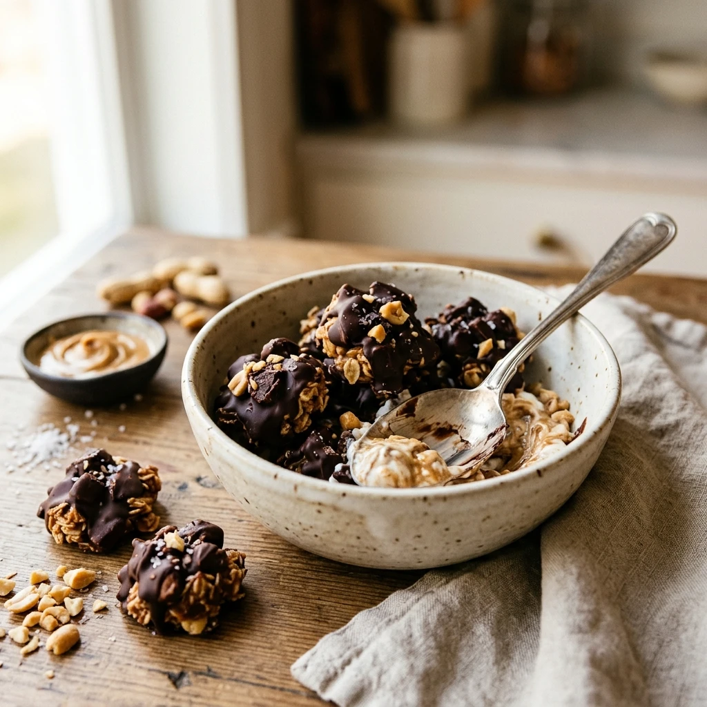 Peanut Butter Chocolate Yogurt Clusters