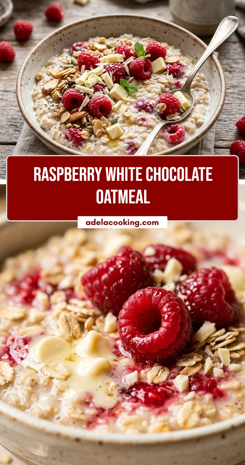 Raspberry White Chocolate Oatmeal