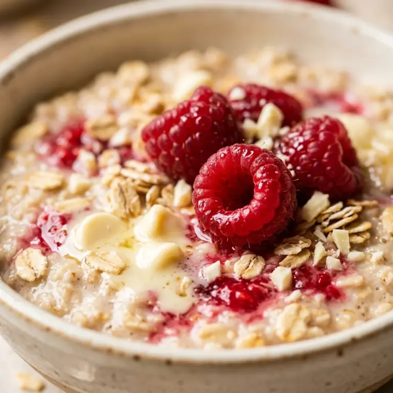 Raspberry White Chocolate Oatmeal