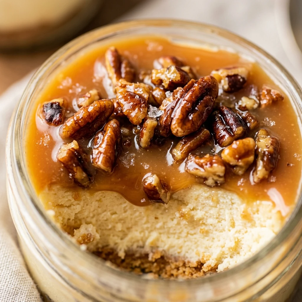 Salted Caramel Pecan Cheesecake Cups