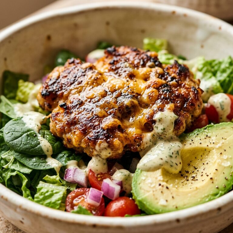 Smash Chicken Burger Bowl Low Carb
