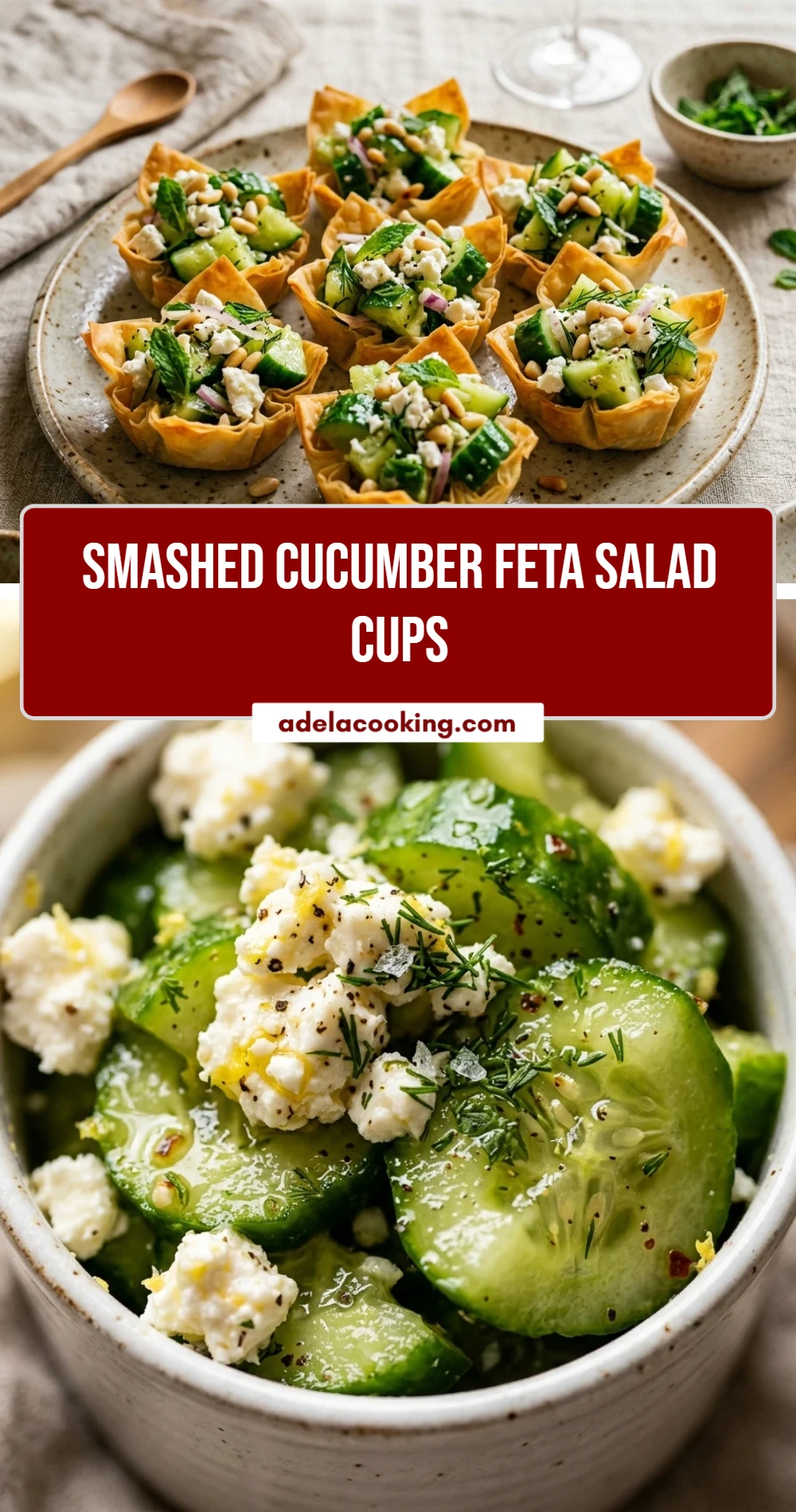 Smashed Cucumber Feta Salad Cups