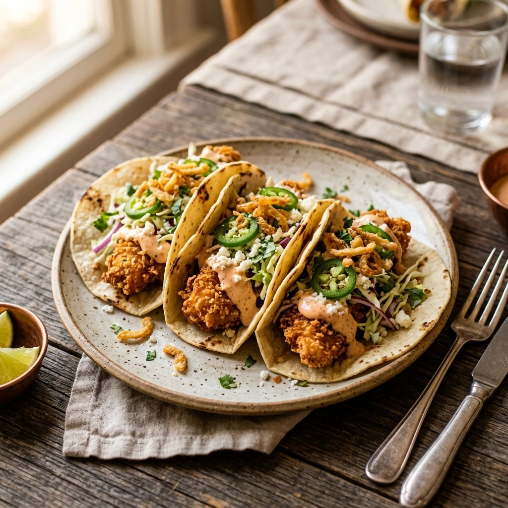 Viral Crispy Onion Chicken Tacos