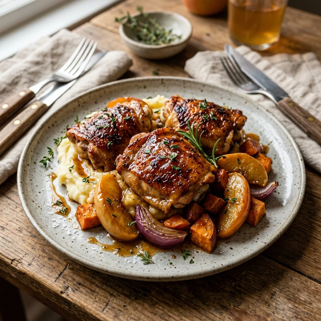 Apple Cider Glazed Chicken Thighs