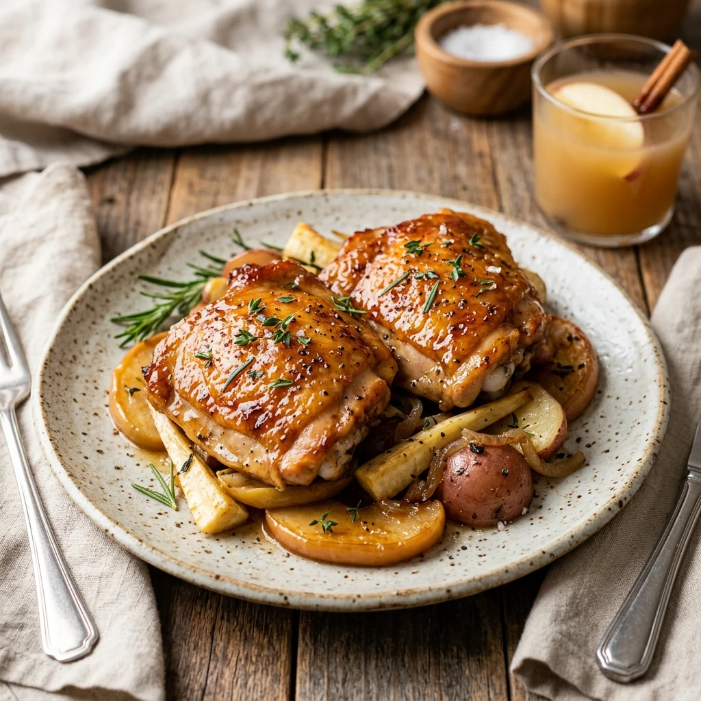 Apple Cider Glazed Chicken Thighs