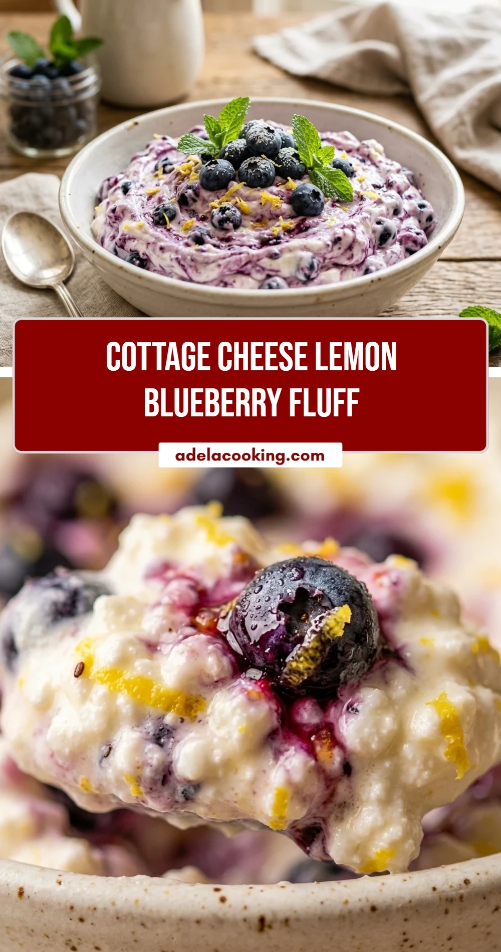 Cottage Cheese Lemon Blueberry Fluff