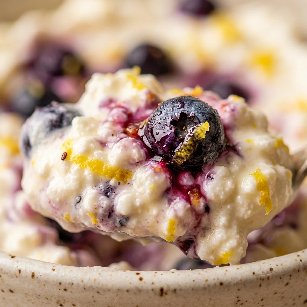 Cottage Cheese Lemon Blueberry Fluff
