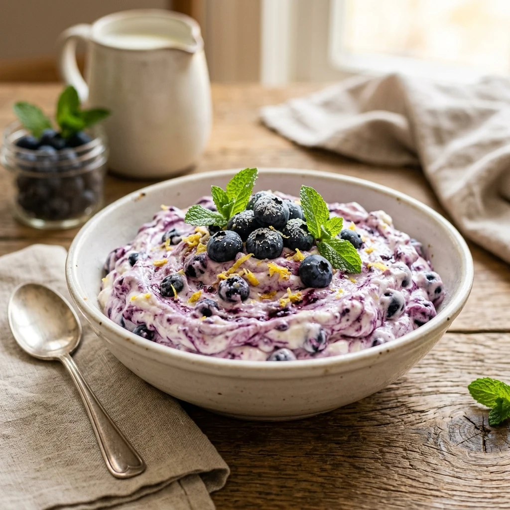 Cottage Cheese Lemon Blueberry Fluff
