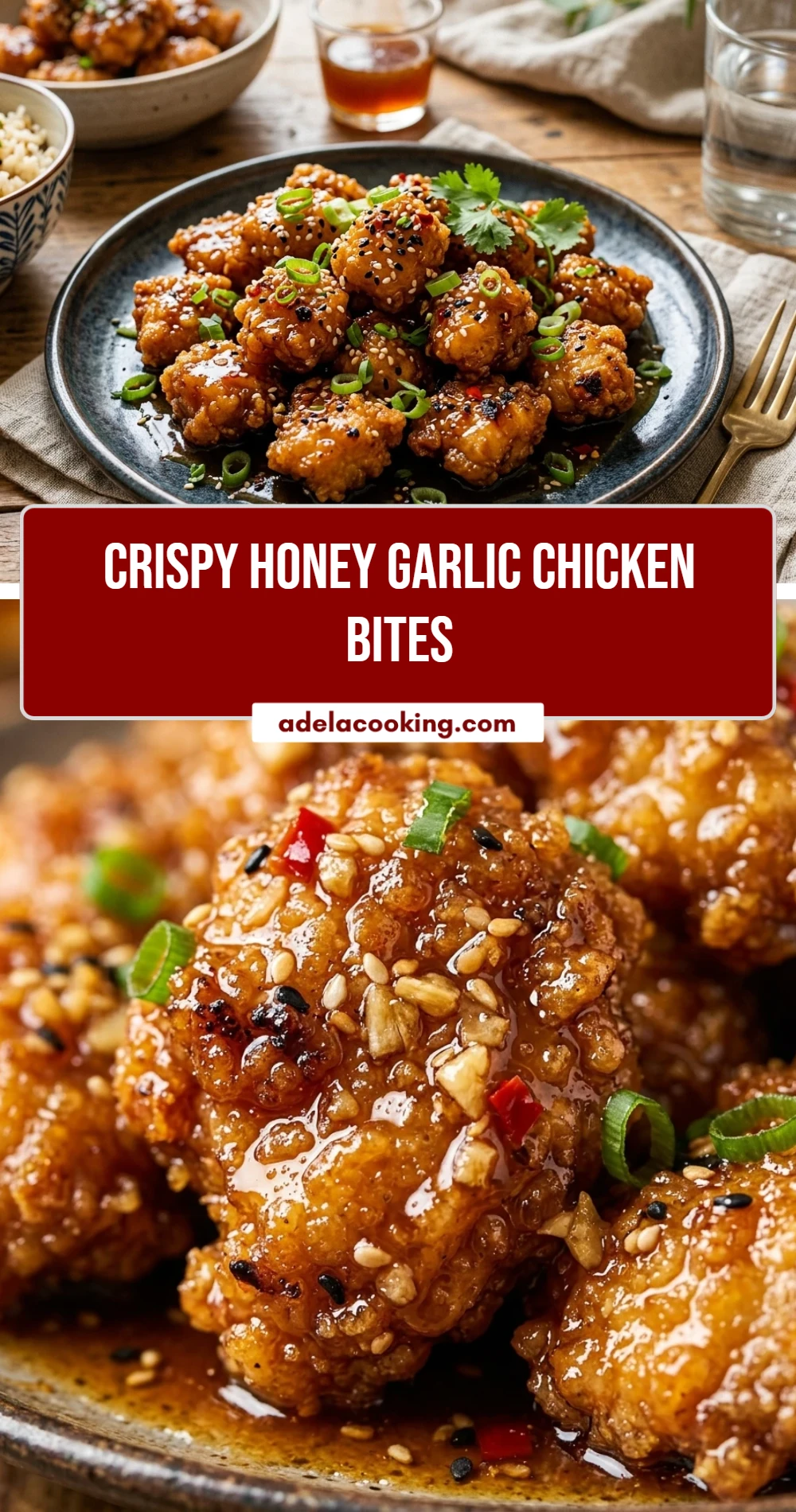 Crispy Honey Garlic Chicken Bites