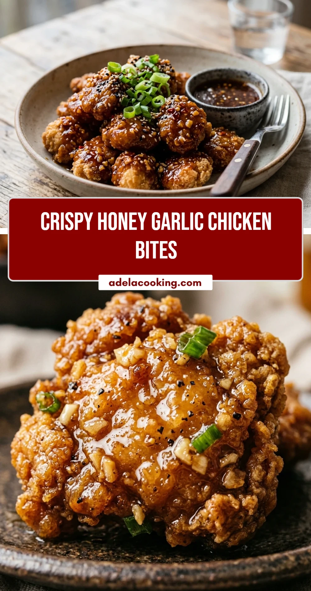 Crispy Honey Garlic Chicken Bites