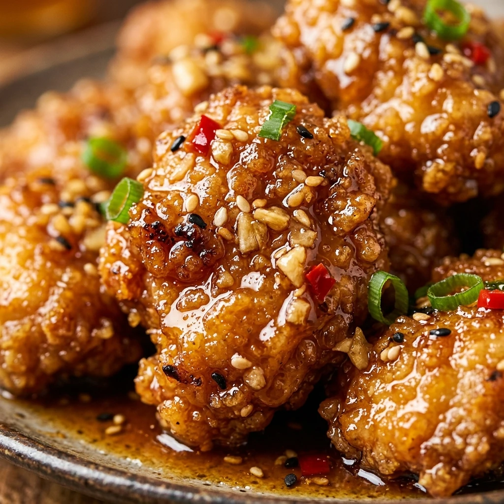 Crispy Honey Garlic Chicken Bites