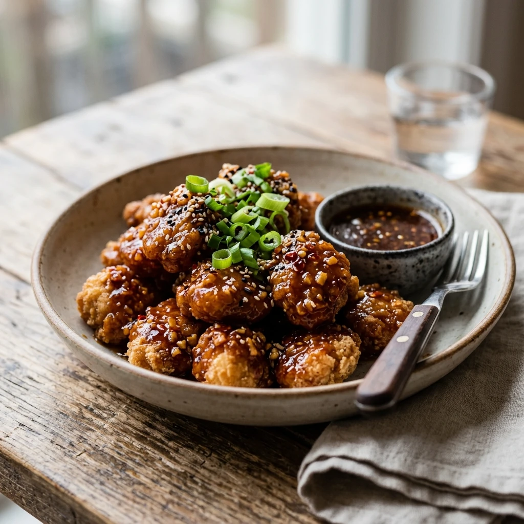 Crispy Honey Garlic Chicken Bites