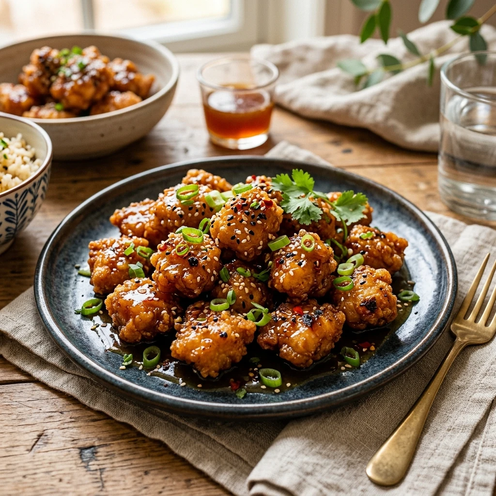 Crispy Honey Garlic Chicken Bites