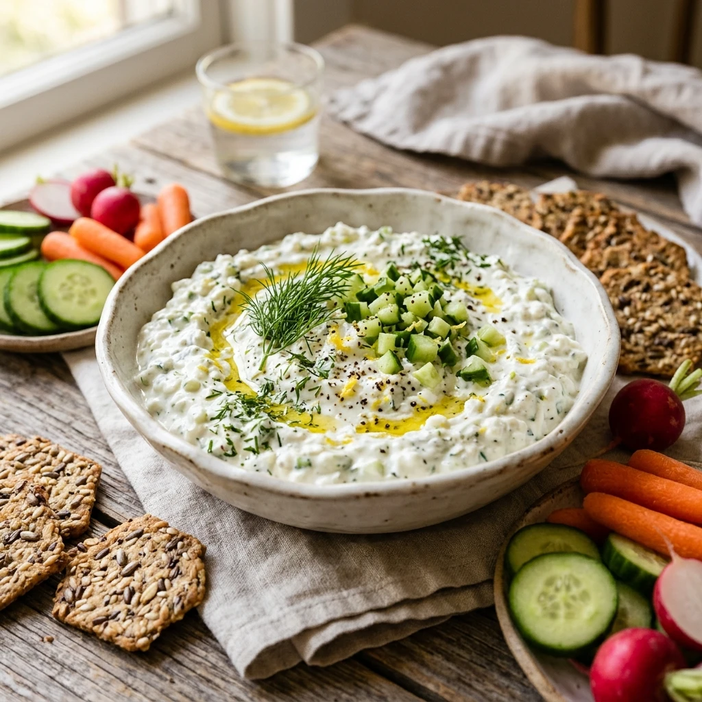 Cucumber Dill Cottage Cheese Dip