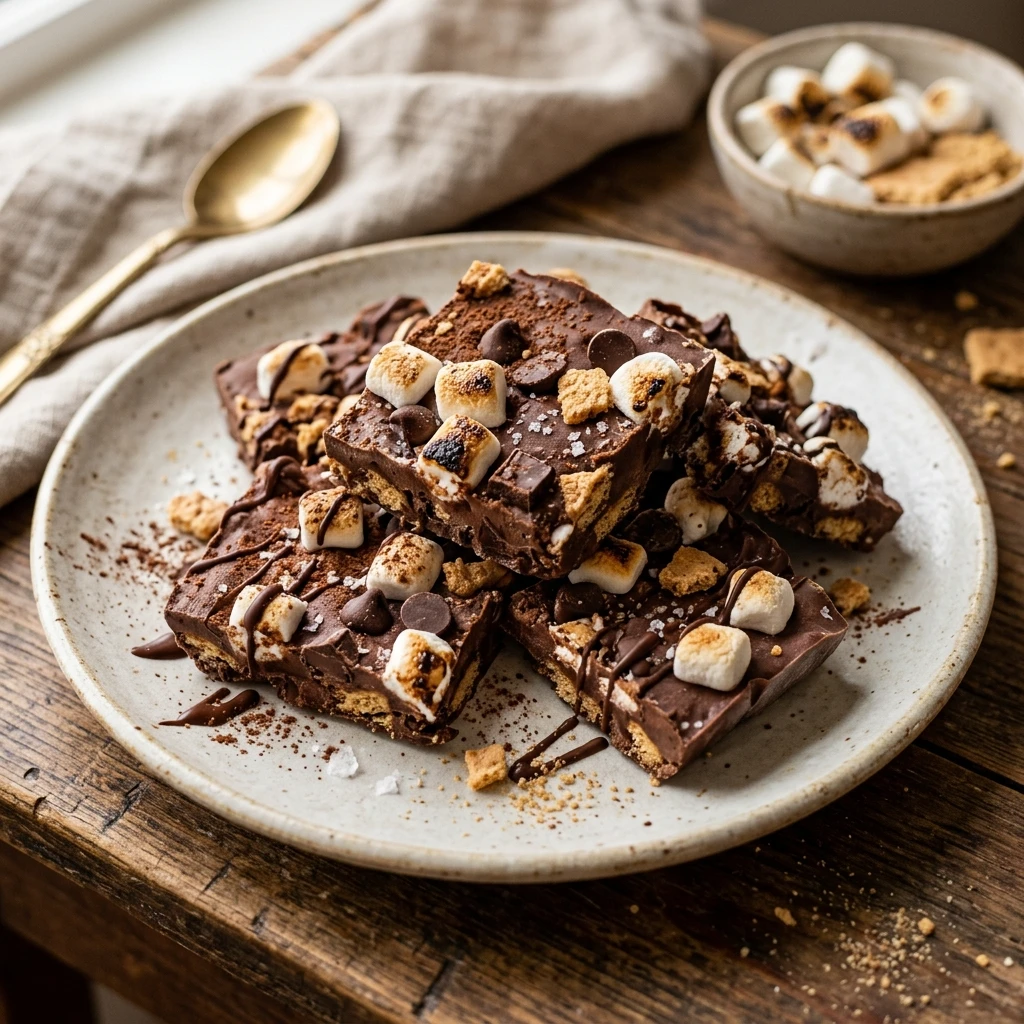 Frozen Protein S'mores Bark