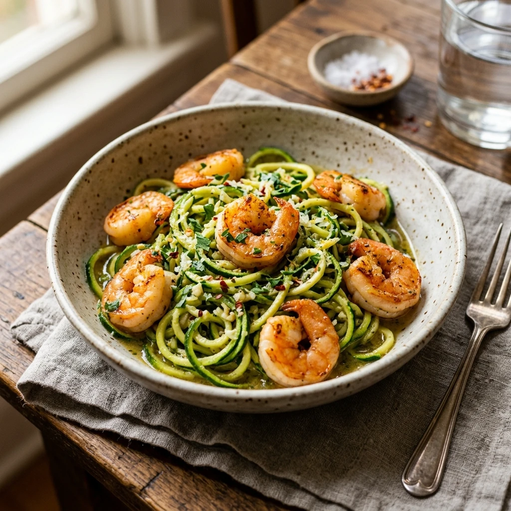 Garlic Butter Shrimp Zucchini Noodles