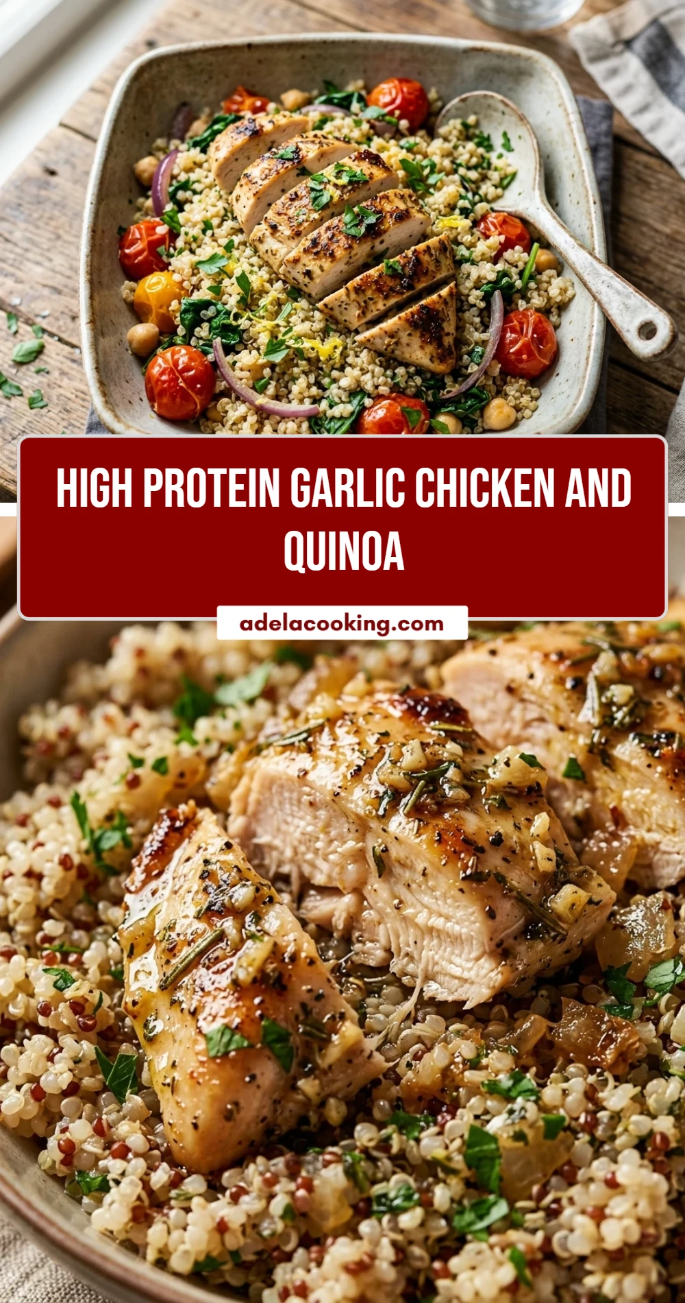 High Protein Garlic Chicken And Quinoa
