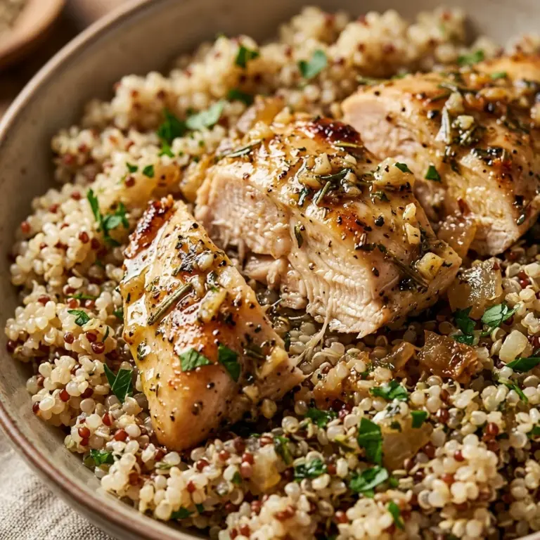High Protein Garlic Chicken And Quinoa