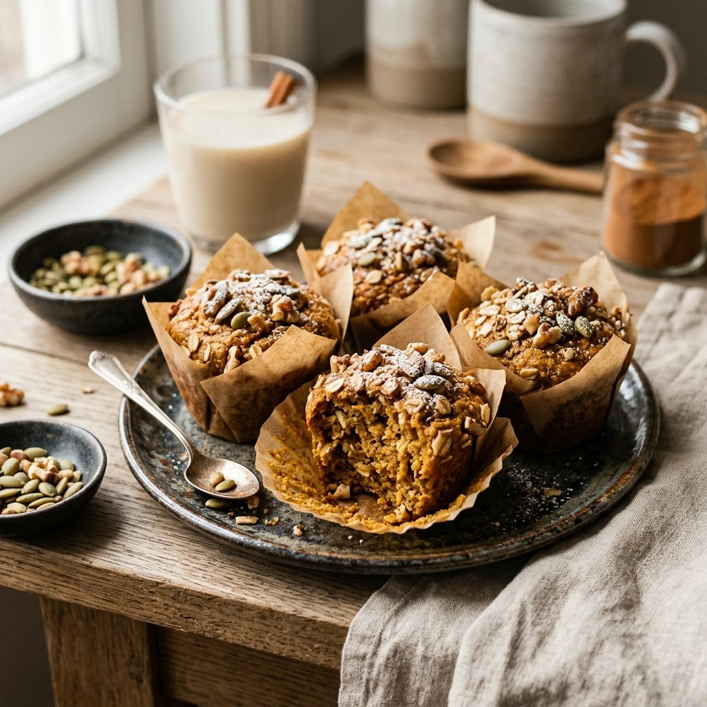High Protein Pumpkin Muffins