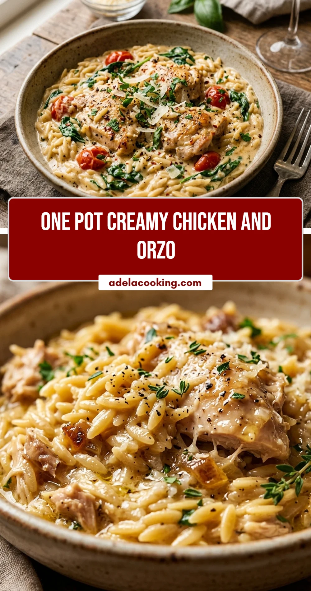One Pot Creamy Chicken And Orzo