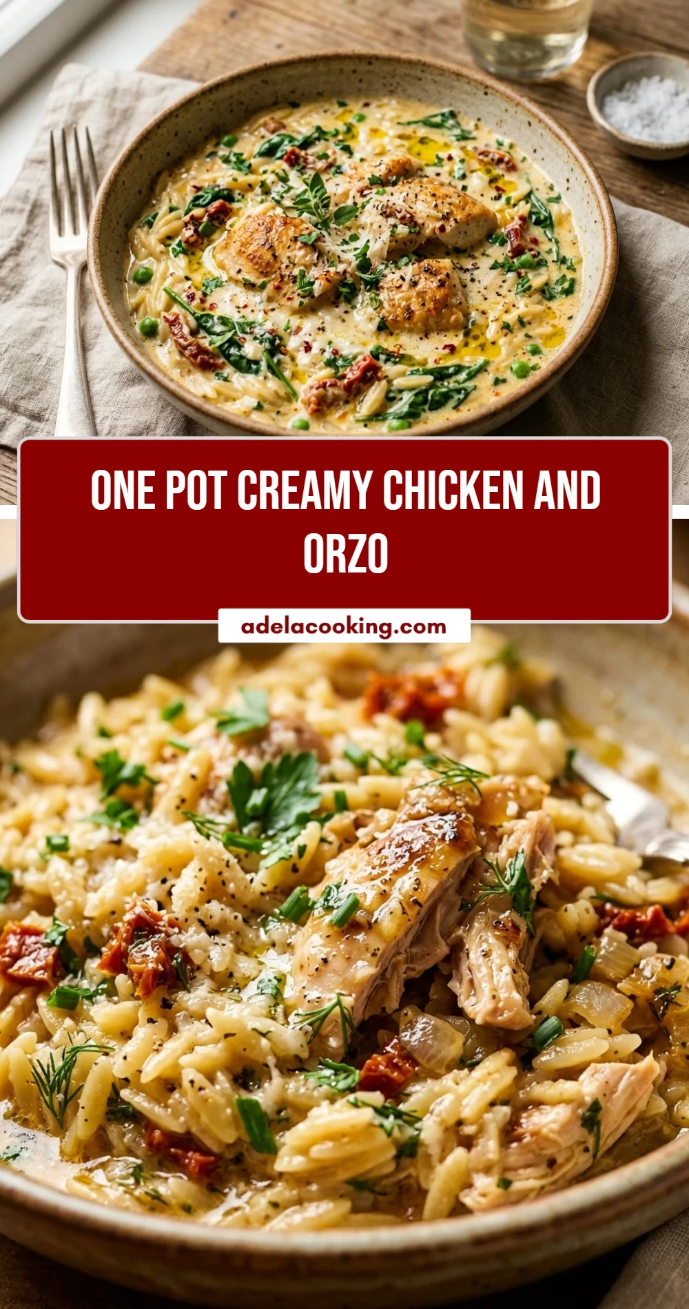 One Pot Creamy Chicken And Orzo