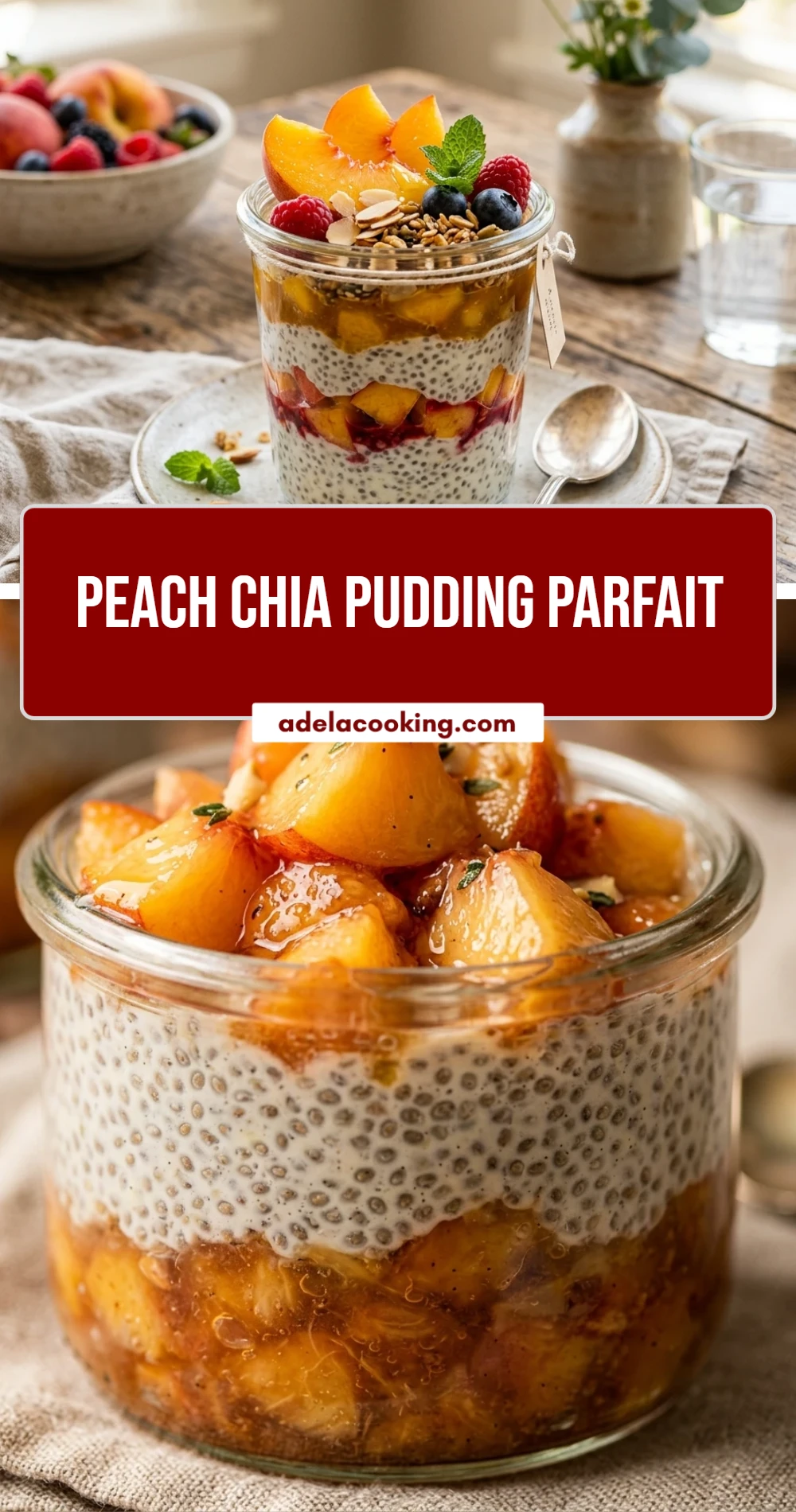 Peach Chia Pudding Parfait